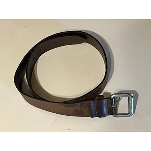 Calvin Klein Jeans Mens Brown Italian Leather Belt Silver Buckle Medium 410542